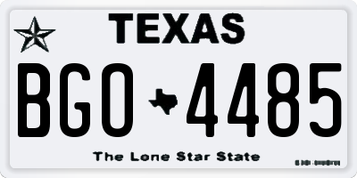 TX license plate BGO4485