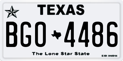 TX license plate BGO4486