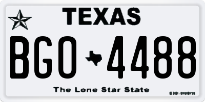 TX license plate BGO4488