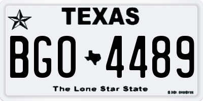 TX license plate BGO4489