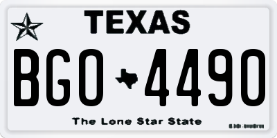 TX license plate BGO4490
