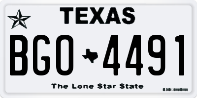 TX license plate BGO4491