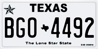 TX license plate BGO4492