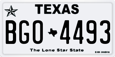 TX license plate BGO4493