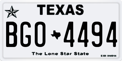 TX license plate BGO4494