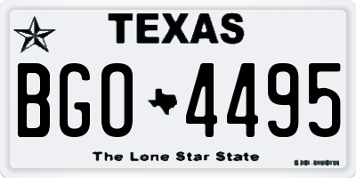 TX license plate BGO4495