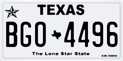 TX license plate BGO4496