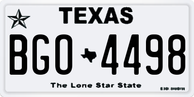 TX license plate BGO4498