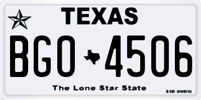 TX license plate BGO4506