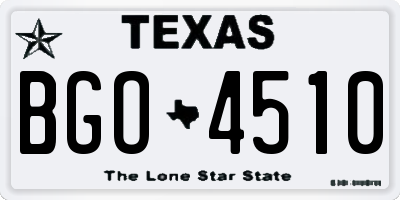 TX license plate BGO4510