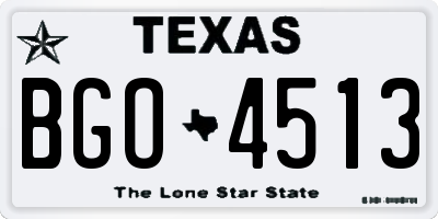 TX license plate BGO4513