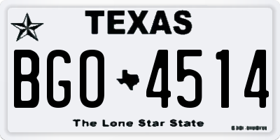 TX license plate BGO4514