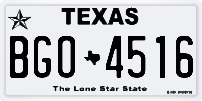 TX license plate BGO4516