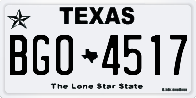 TX license plate BGO4517