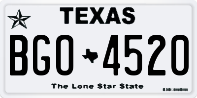 TX license plate BGO4520