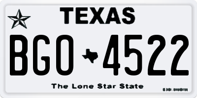 TX license plate BGO4522