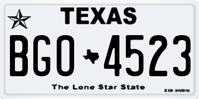 TX license plate BGO4523