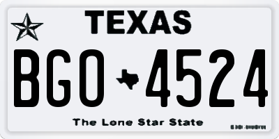 TX license plate BGO4524