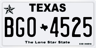 TX license plate BGO4525