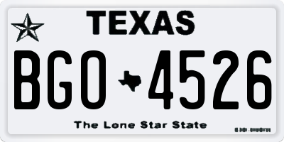 TX license plate BGO4526