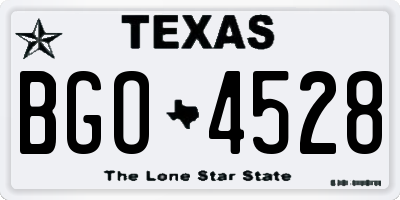 TX license plate BGO4528