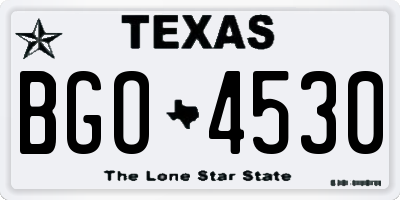 TX license plate BGO4530