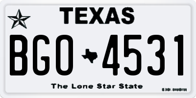 TX license plate BGO4531