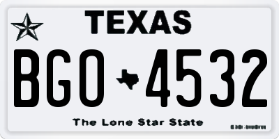 TX license plate BGO4532