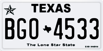 TX license plate BGO4533