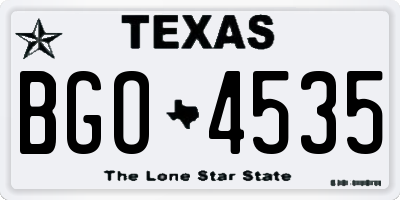 TX license plate BGO4535