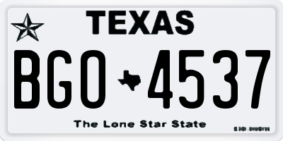 TX license plate BGO4537