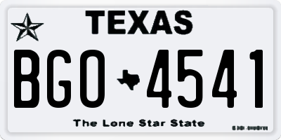 TX license plate BGO4541