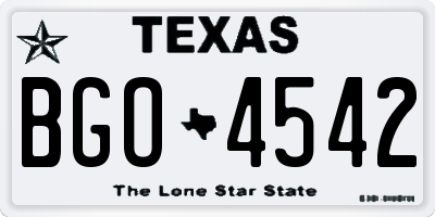 TX license plate BGO4542