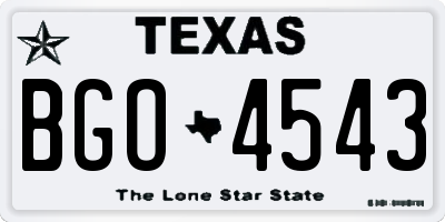 TX license plate BGO4543