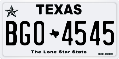 TX license plate BGO4545