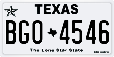 TX license plate BGO4546
