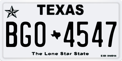 TX license plate BGO4547