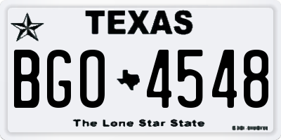 TX license plate BGO4548
