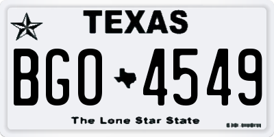 TX license plate BGO4549