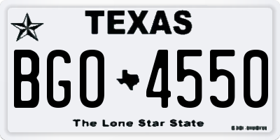 TX license plate BGO4550