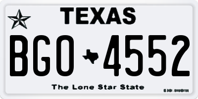 TX license plate BGO4552