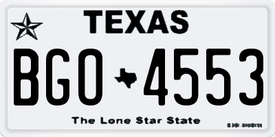 TX license plate BGO4553