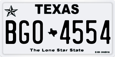 TX license plate BGO4554