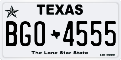 TX license plate BGO4555