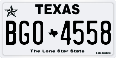 TX license plate BGO4558