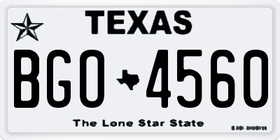TX license plate BGO4560