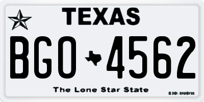 TX license plate BGO4562
