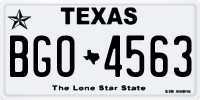 TX license plate BGO4563