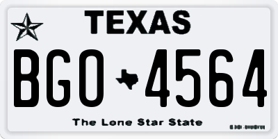 TX license plate BGO4564