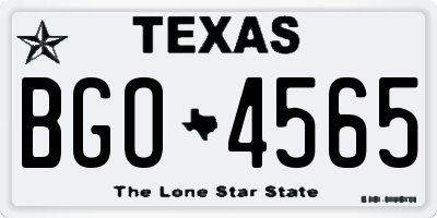 TX license plate BGO4565